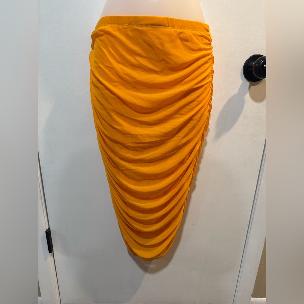 House of Harlow 1960 Bright Orange Pencil Skirt-#1383